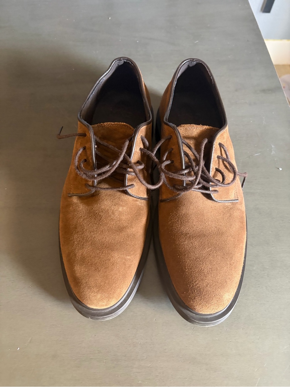 Men's Suede Lace-Up Dress Shoes in Brown